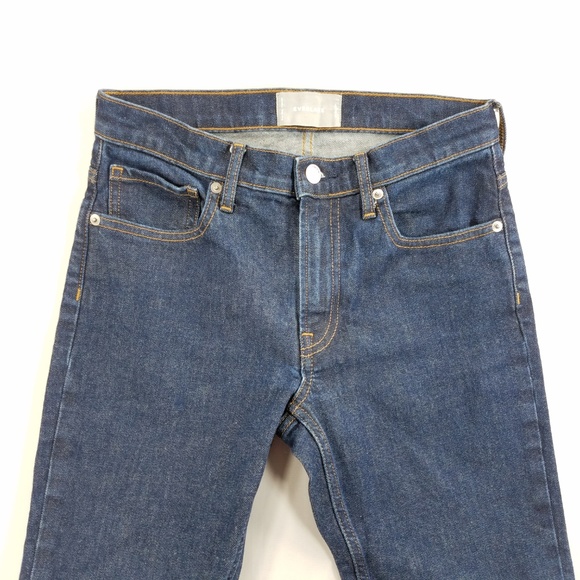 Everlane Blue Jeans Stretchy Dk Denim Mid-Rise Skinny Ankle Pants 27R (28x27) - Picture 6 of 14